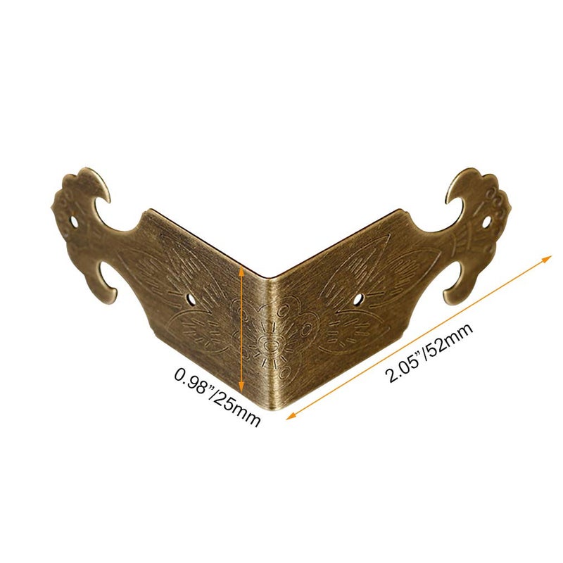Tiazza 8Pcs Right Angle Brass Box Corner Protector Corner Braces Hardware Desk Edge Guards Wood Jewelry Box Photo Frame Accessories - Image 4